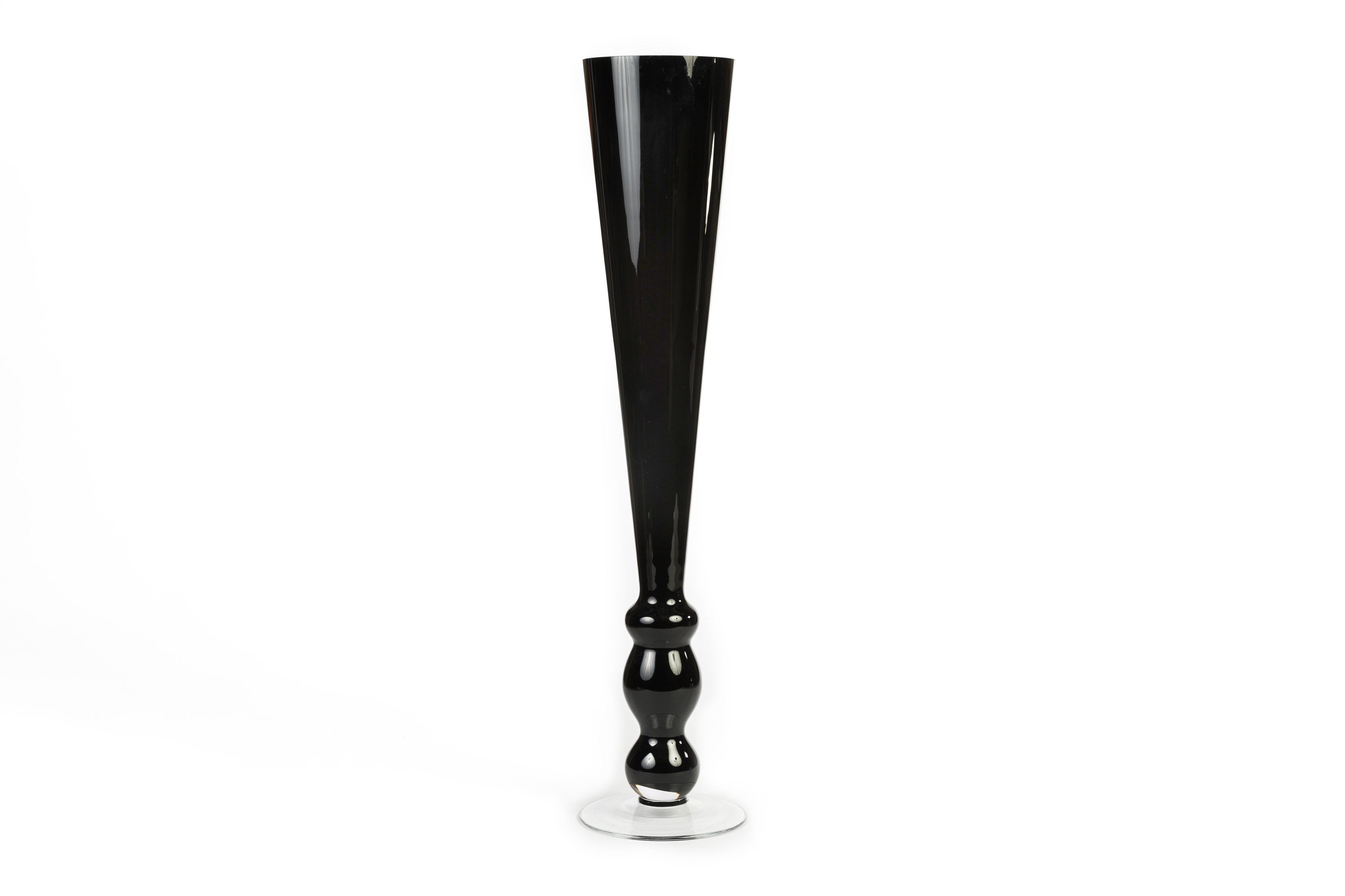 Black Tall Conical Vase 