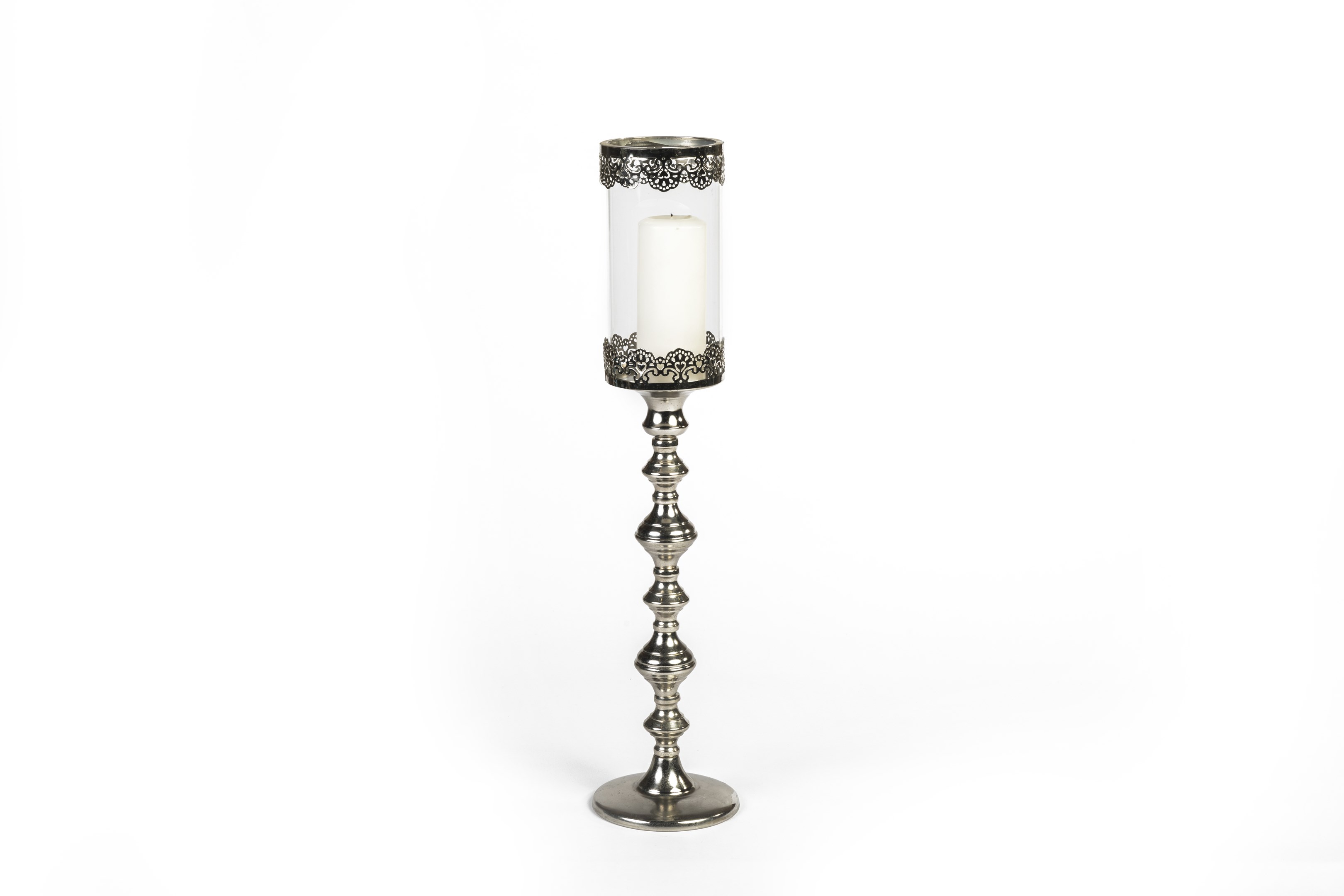 Tall Silver Pillar Holder 