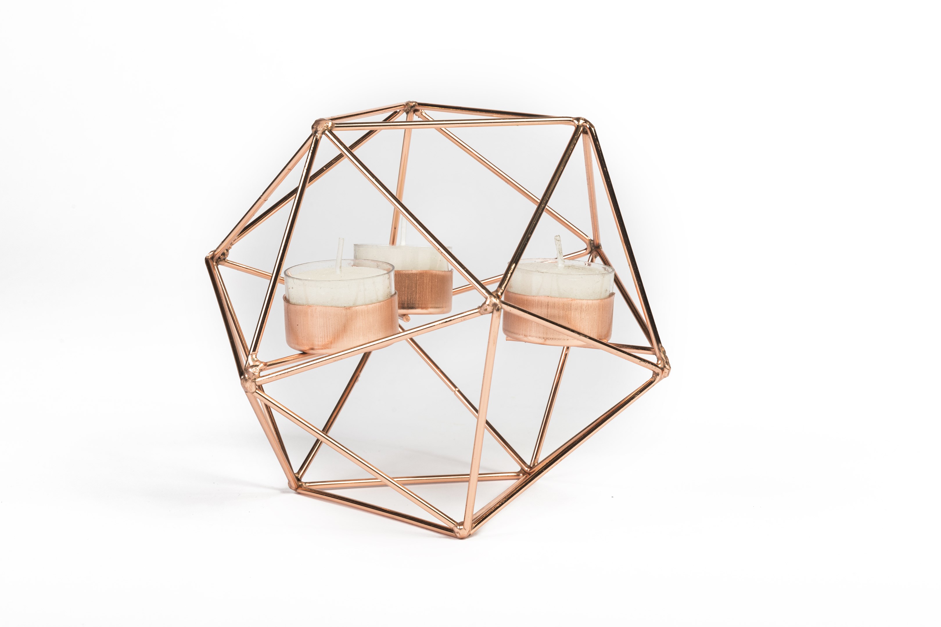 Rose Gold Geometric Votive Holder 