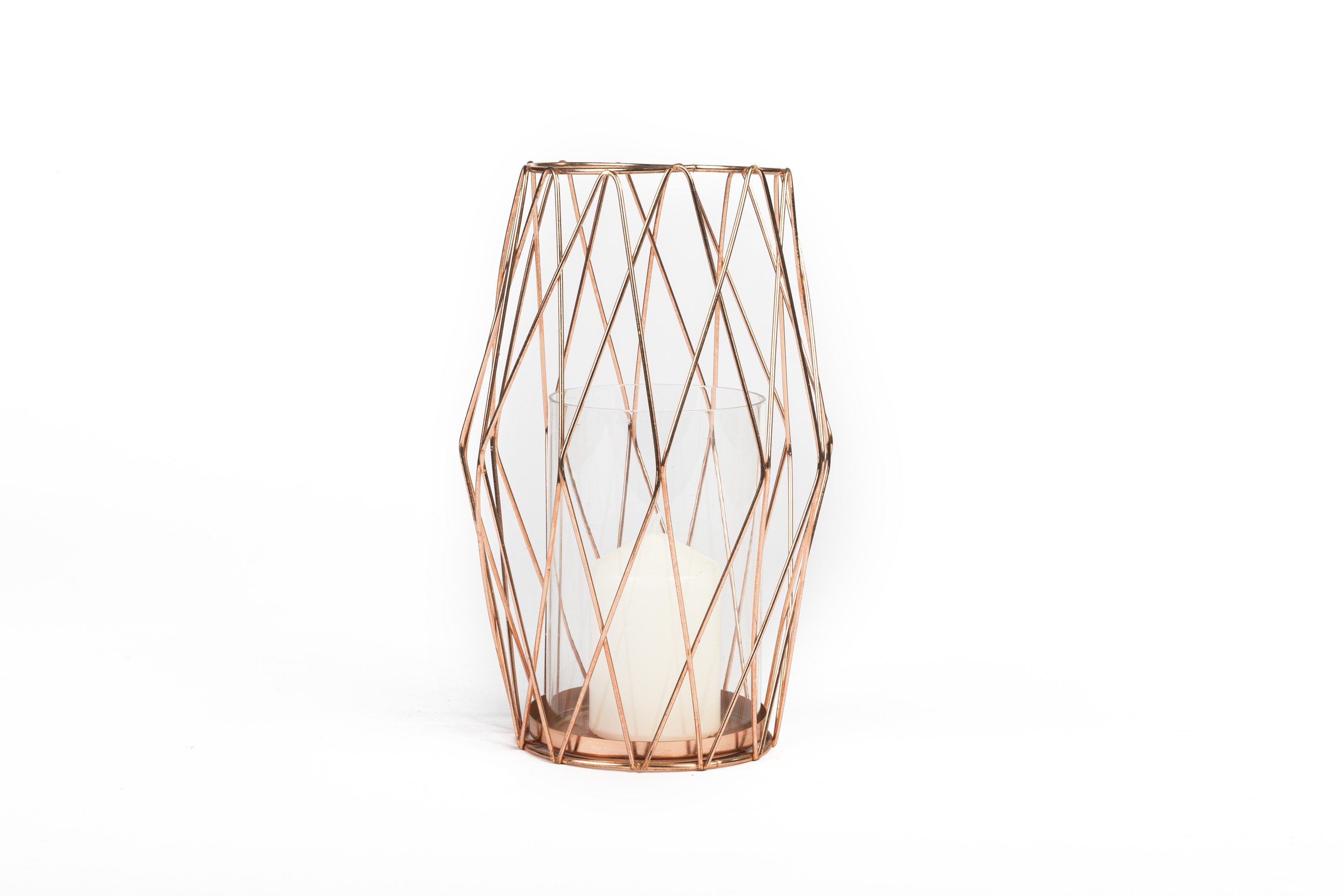 Large Geometric Pillar Candle Holder