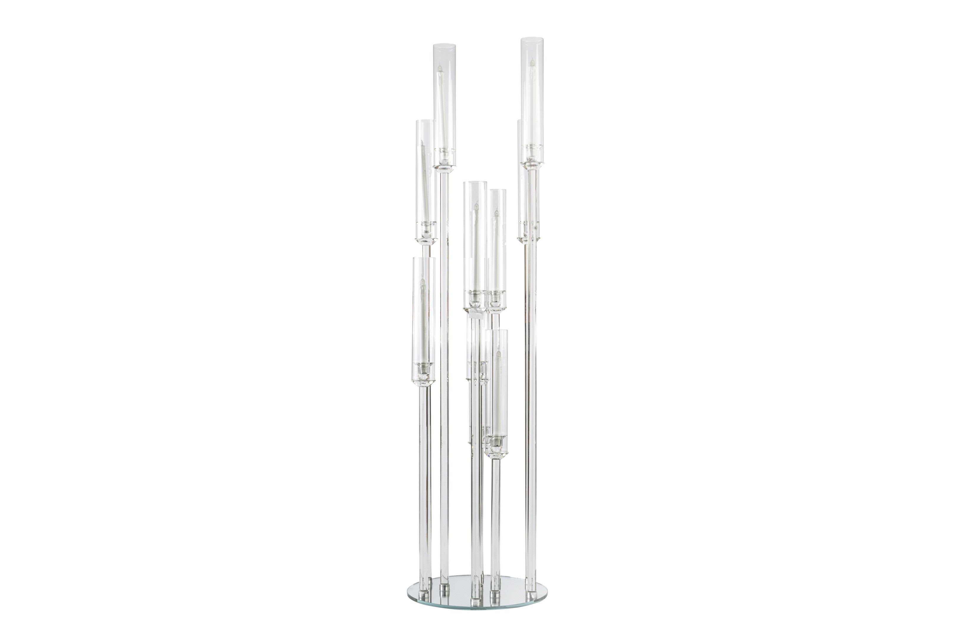 10 Arm Luxe Candelabra Clear