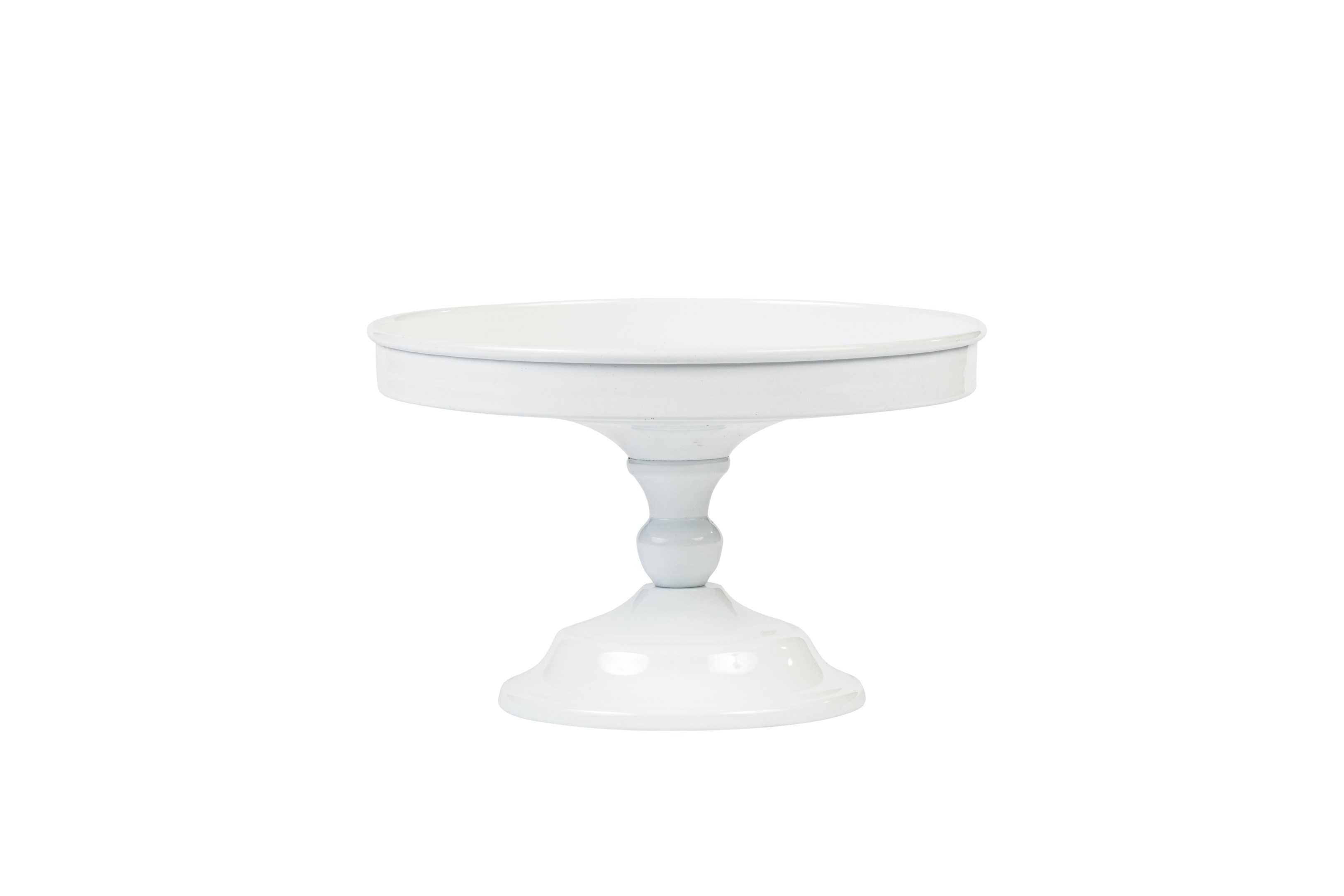 Mirrored Top White Cake Stand 20cm