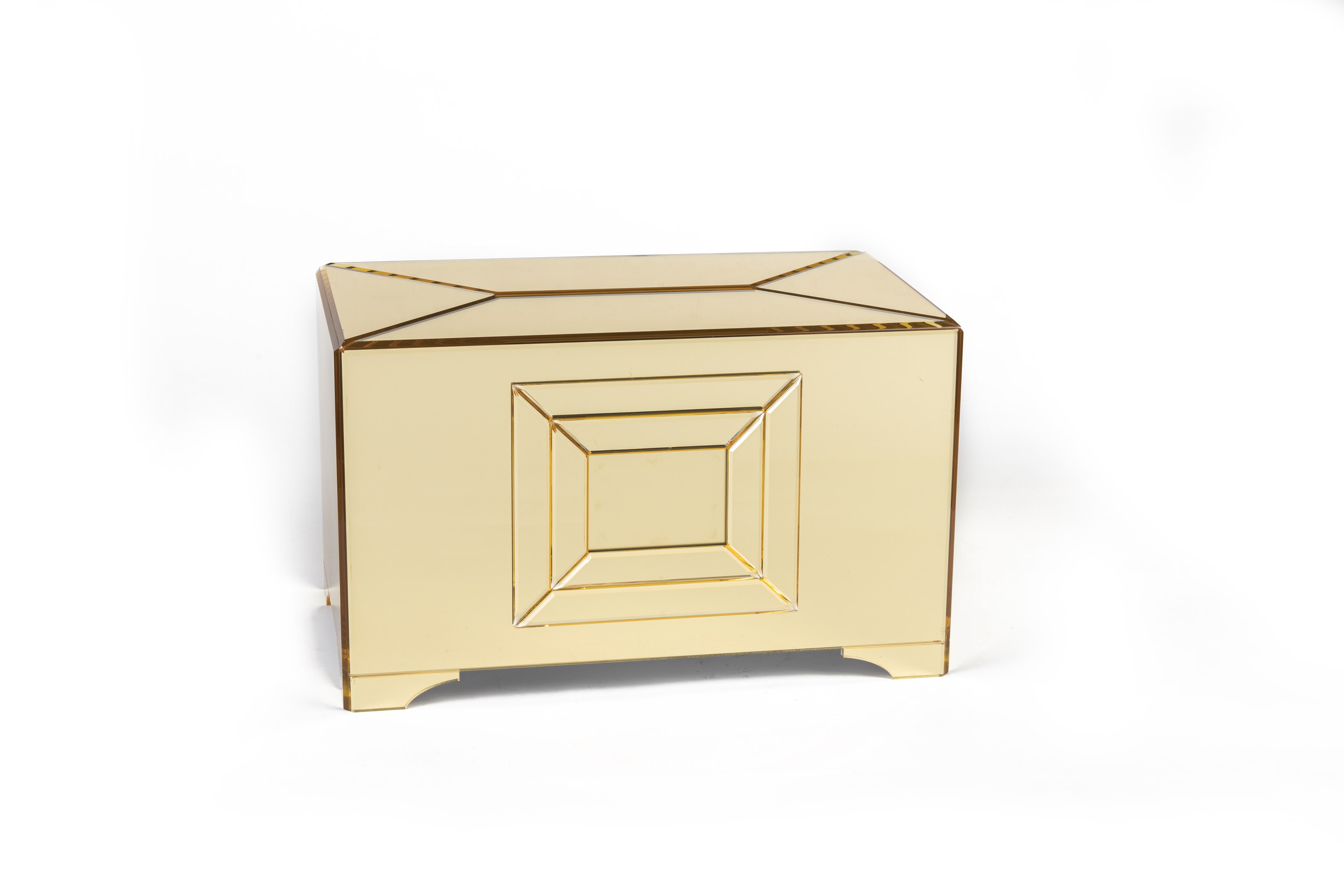 Mirror Wishing Box Gold Rectangle 