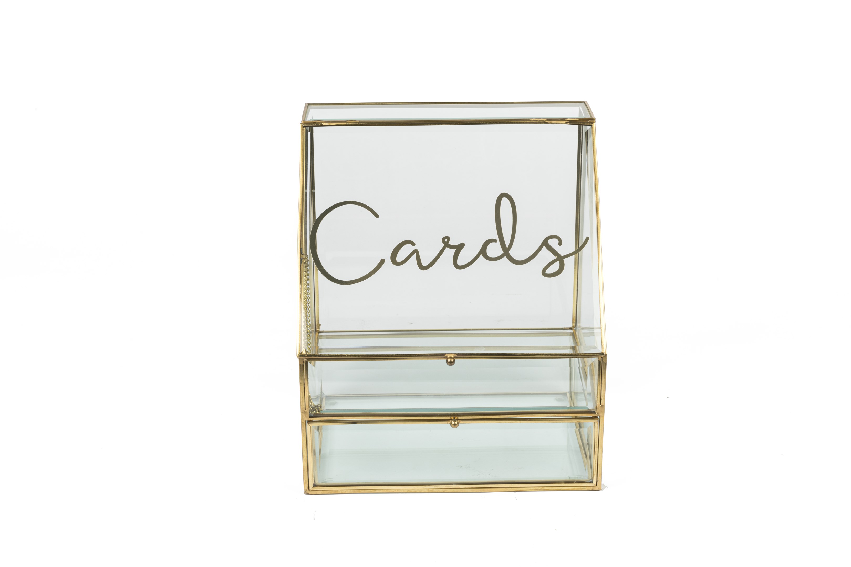 Glass Gold Rim Wishing Box
