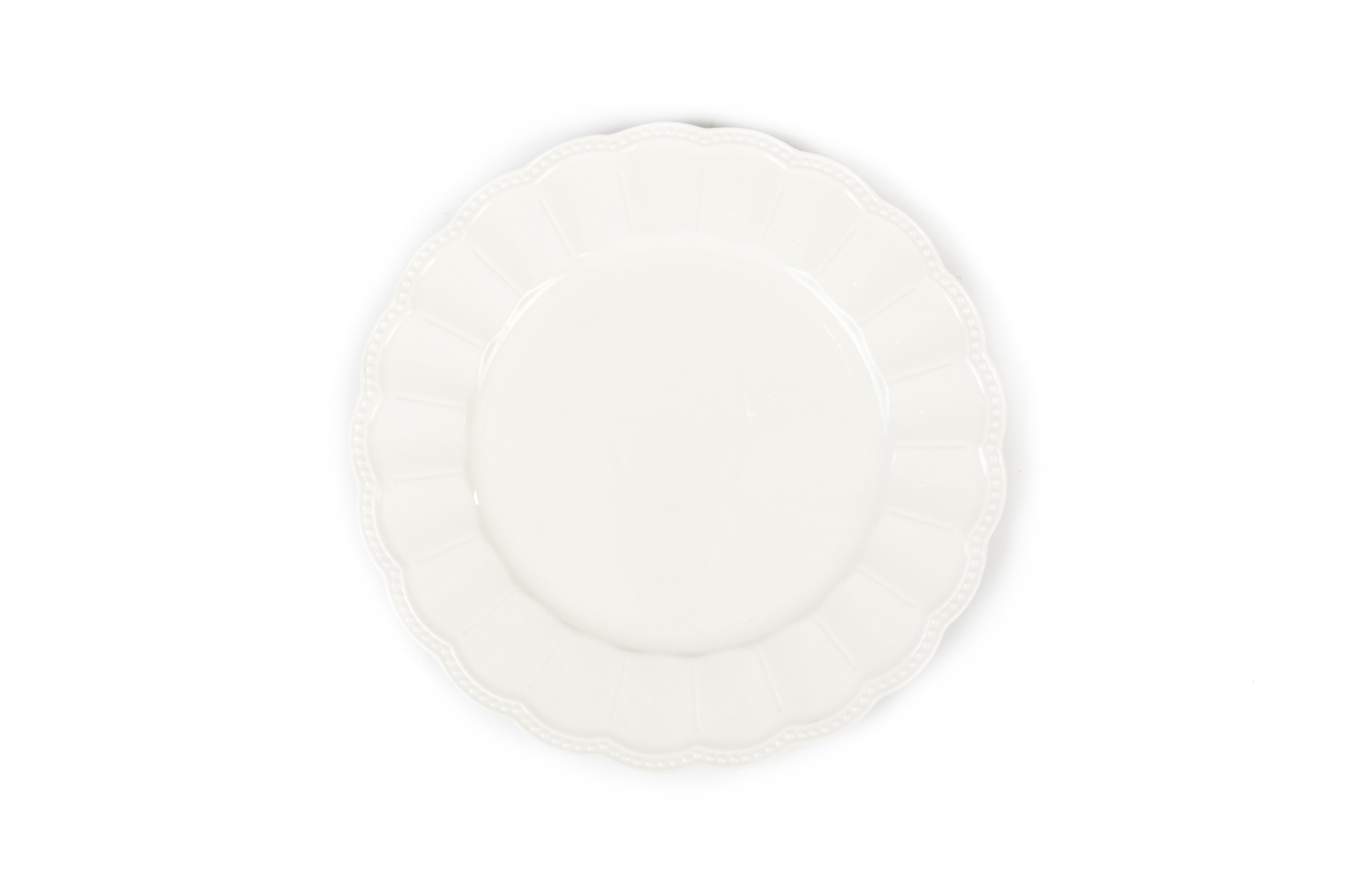 Charlotte White Embossed Large Charger Plate