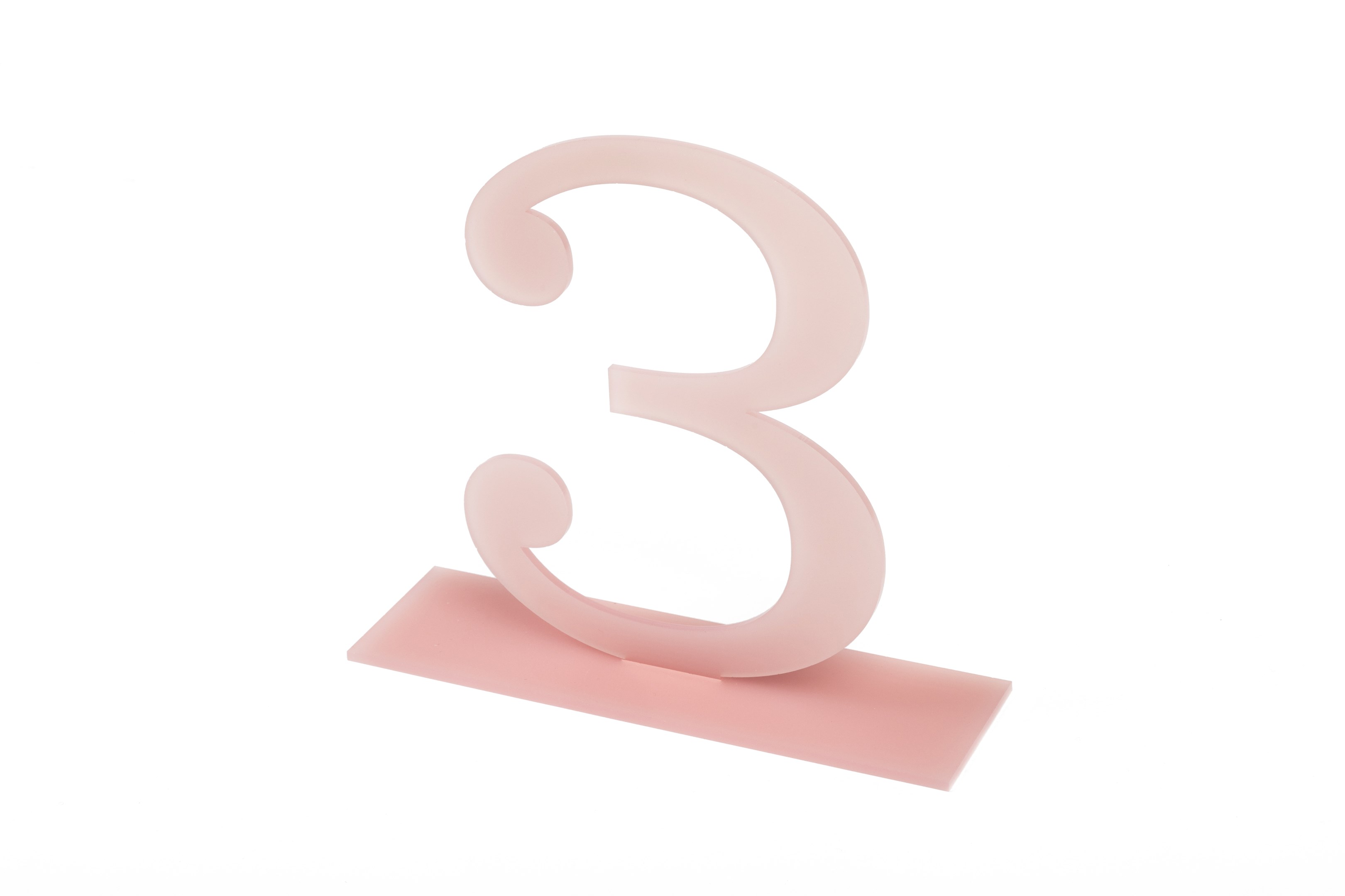Pale Pink Frosted Acrylic Table Numbers