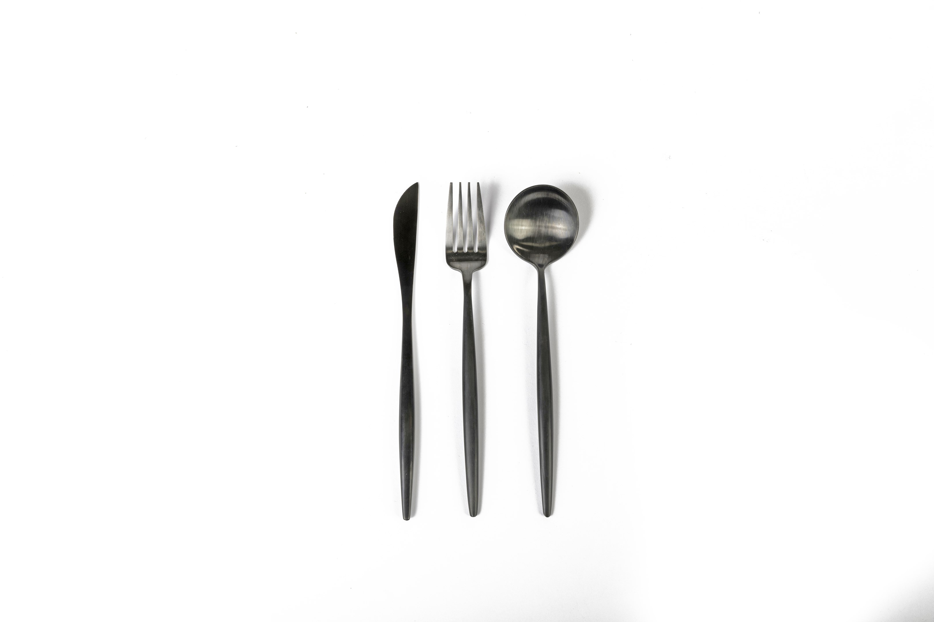 Modern Matte Black Cutlery Set