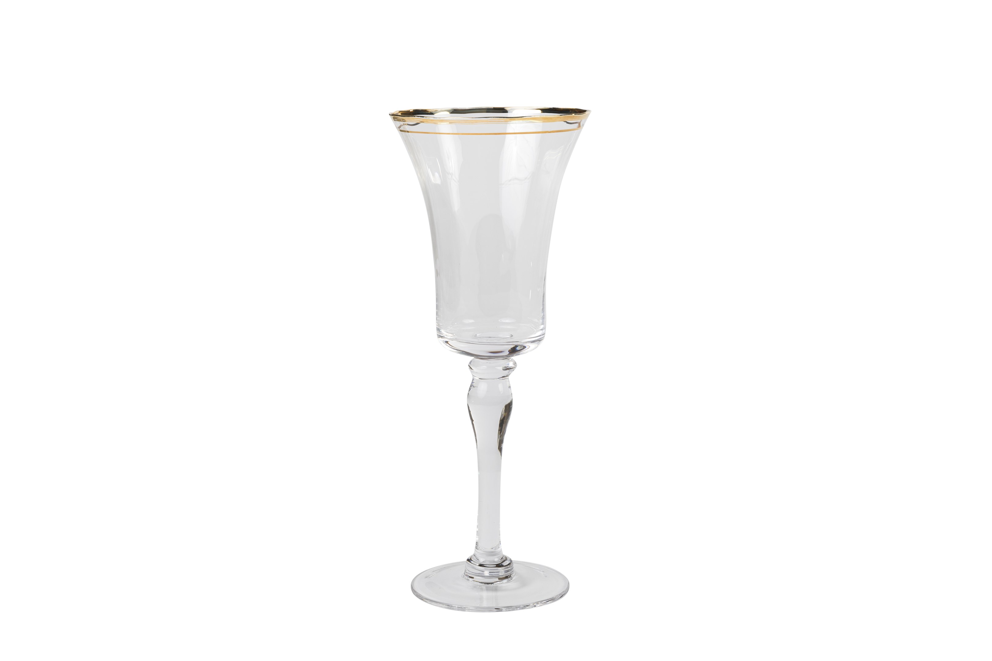 Gold Rim Red Wine Flute 