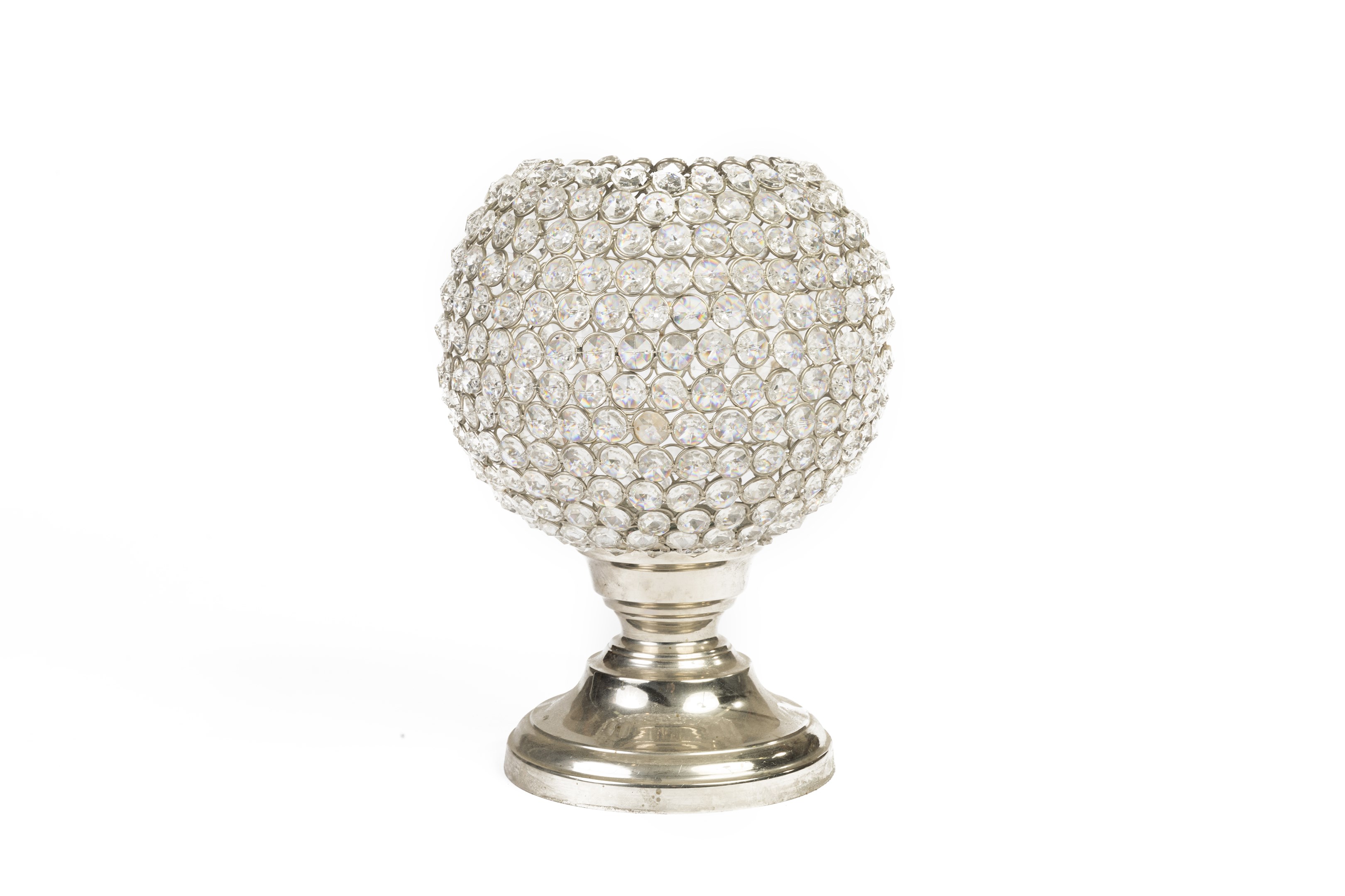 Crystal Bling Sphere Hurricane Candle Holder