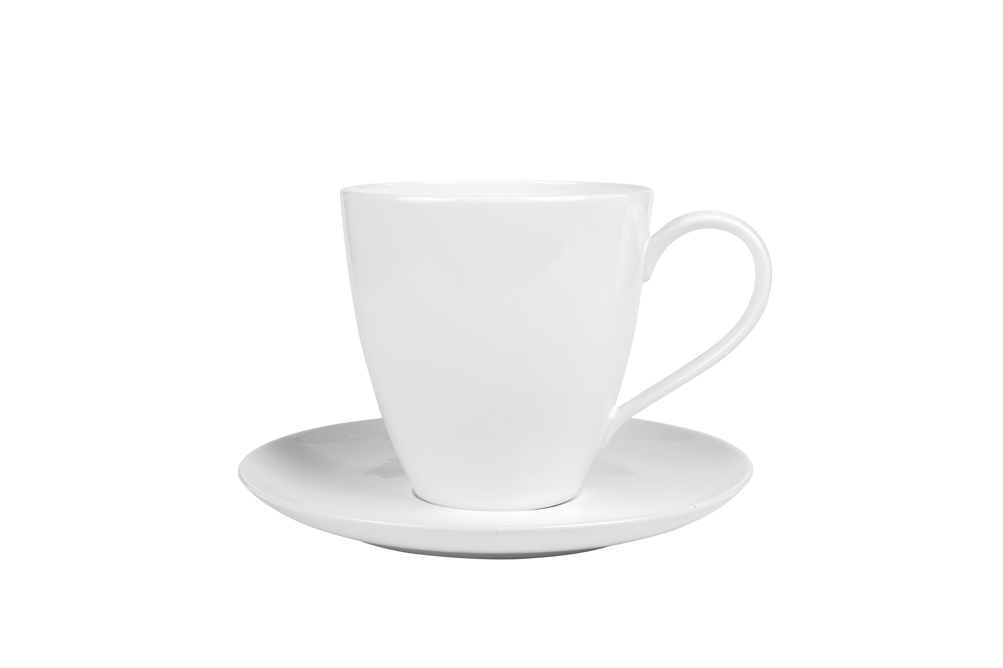 White Large Ceramic Teacup and saucer